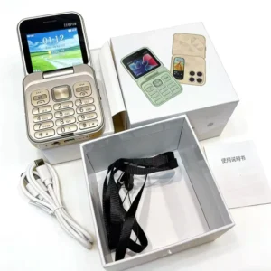 Mini Flip Phone i18 Pro 2.4″ Dual SIM Feature Phone 2G Network Mobile Phone MP3 Magic Voice Flashlight Speed Dial Senior