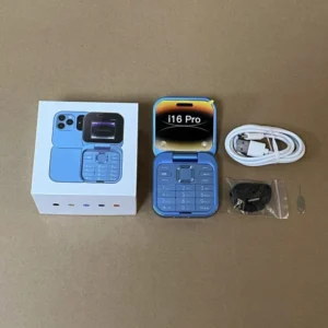 Mini Phone I16 Pro Dual SIM Card Fold Mobile Phone 2G Network Video Player Mini Size Folding Feature Phone