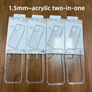 Mobile Phone Accessories 2 in 1 Hard Acrylic TPU Back Cover for iPhone 11 12 13 14 15 16 17 Pro Max Clear Case