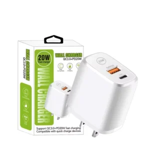 Mobile Phone Accessory Dual Ports Type C Usb Charger PD 20W Output EU US UK Mobile Phone Charger Adapter