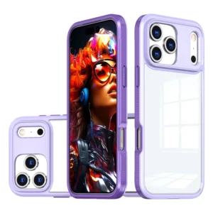 Mobile Phone Case Clear Anti Scratch Hard PC Back Cover Metal Camera Lens Frame TPU Bumper Phone Case for iPhone 16 Pro Max