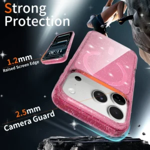 Mobile Phone Case for 17 Pro Transparent Shockproof High Permeability Flash Case