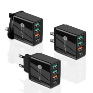 Mobile Phone Charger 5V4A Charging Head PD 36W Fast Charge US EU UK Plug PD 3USB Multi Port Adapter