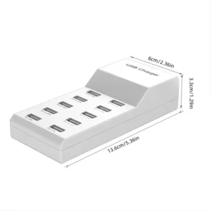 Multi Fast USB Charger 50W 10 Ports Multiport USB Charging Desktop Hub Station for Multiple Devices
