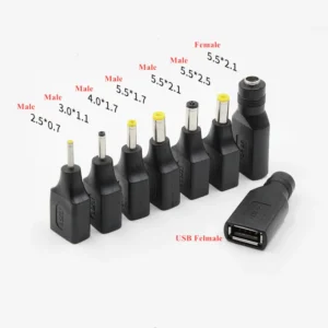 Multi Size DC Plug to USB Female Converter Adapter for Laptop Power Bank DC Power Charger USB Female to DC Power Adapter