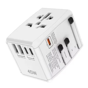 Multi function PD45W 3 Port Type-C Fast Travel Adapter OEM Universal Conversion Plug Charger AC Input for Camera Earphone Smart