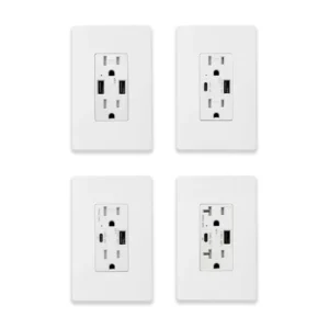 Multiple Models 20A Copper USB Wall Outlet With 2 USB Type A And 1 Type C Ports Duplex Tamper Resistant