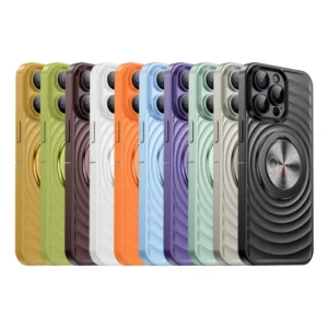 New Designer Multicolor Luxury Wave Ripple Watch Dial PC Magnetic Bracket Phone Case for iPhone 13 Pro 14 15 Pro Max