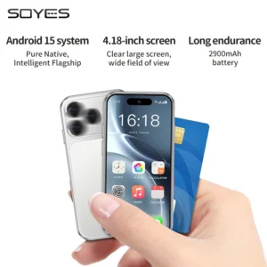 New High Version Xs19max Mini Smartphone 4.18inch 6G+128G Android 15.0 Octa Core Dual SIM 20MP Global 4G Mini Cell Phone