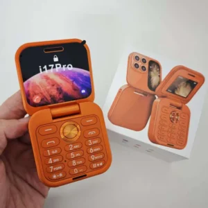 New I17pro 2G SIM Foldable Rotate Type C Magic Voice Feature Phone Mini Flip Mobile Phone for Daily Portable Use