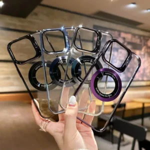 New Luxury Hard PC Phone Case for iPhone 14 Pro Max Shockproof Phone Case with Lens Protector Stand