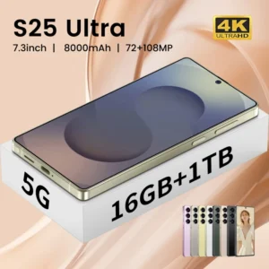 New Original S25 Ultra 5G Smartphone Deca Core 16GB+1TB Dual SIM 7.3 Inch HD French 108MP Face ID Unlocked