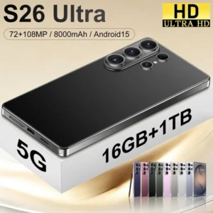 New Style S26 Ultra Unlocked 5G Smartphone 16GB+1TB Android 15.0 144Hz 7.3inch HD Screen Deca Core 108MP French