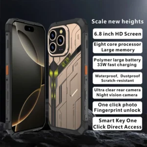 OEM 5G WIFI Rugged Smartphone IP68 Waterproof 7600mAh Battery Android 14 Mobile Phone 8GB RAM 128GB NFC Type C Rugged Phone