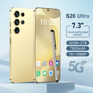 Original S26 5G Smartphone 7.3 Inch HD Android 16 French Spanish Face ID Unlocked Dual SIM 22GB+2TB Storage 72+108MP Camera