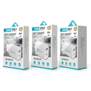 PD 20W Phone Adapter Charger Dual USB Fast Travel Charger QC 3.0 3A Wall Charger US EU UK