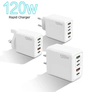 PD120W Mobile Phone Charger 5V2.4A Compatible With All Phone US EU UK Plug PD+3USB Multi Port Adapter Charging Head
