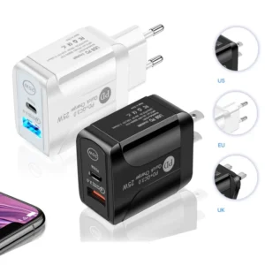 PD25W Phone Fast Charger 5V5A US EU and UK Plug Charging Head Type C Phone Adapter