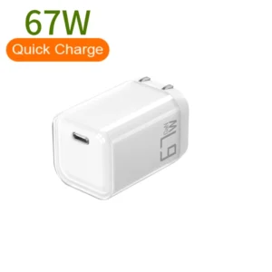 PD67W GaN Charger US Standard Plug Foldable Portable PD3.0 QC3.0 Fast Charging Type C Port For Wireless Earphones Home Travel