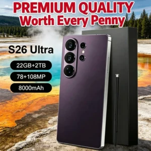 PREMIUM QUALITY 7.7 Inch S26 Ultra 22GB+2TB Global 5GSmartphone 108MP Dual SIM Unlocked Android 15 Cell Phone S Pen Mobile Phone
