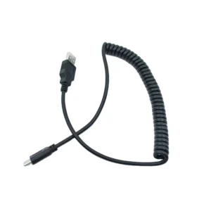 PU USB Type C Coiled Cable 3A Fast Charging Data Phone Cord PVC Jacketed 40g for Camera and Computer Use