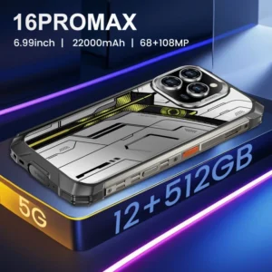 Phone 16 Pro Max Rugged Smartphone 5G Ultra Durable Supports GPS Large Battery Long Endurance