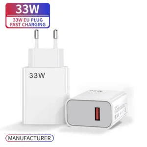 Power Supply Adapter USB a Fast Charger EU US Plug 33W QC3.0 Universal for Mobile Phones