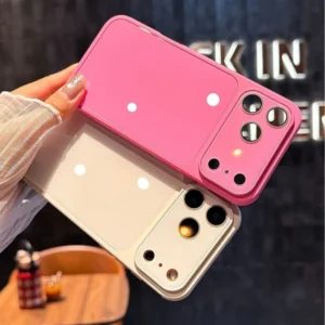Pure Color Official Tempered Glass Phone Case for iPhone 17 16 15 14 13 Pro Max Air Hard Shockproof Protector Cover