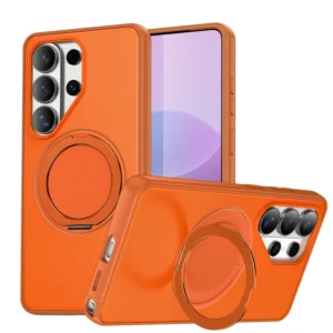 Rotating Ring Stand Magnetic Case for Samsung Galaxy S26 S25 S24 Ultra Shockproof Anti Slip Matte Phone Case Wireless Charging