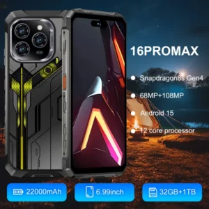 Rugged Mobile Phone 6.99 Inch 5G Smartphone Shockproof Waterproof Anti Drop Ten-Core Phone