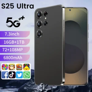 S25 Ultra 16GB+1TB Deca Core Android 15 Smartphone 7.3Inch 120Hz LCD Display 108MP Camera French Spanish Multi Support