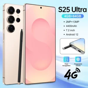 S25 Ultra 7.2″ HD+ 4G Smartphone MTK6739 4GB+64GB 2MP+13MP Camera Face & Fingerprint Unlock Mobile Phones