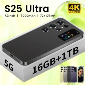 S25 Ultra 7.3 Inch Smartphone 16GB+1TB Unlocked Deca Core 5G Gaming Phone With Android 14