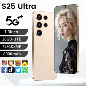 S25 Ultra Original 16GB+1TB Android 16 Smartphone 7.3inch HD Unlocked 5G Gaming Deca Core 108MP Supports Multiple Languages