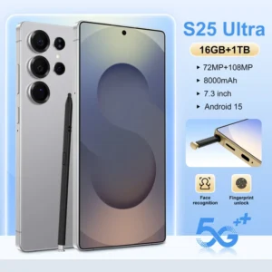 S25 Ultra Smartphone 16GB+1TB 5G Dual SIM Android15 7.3 Inch HD Screen 108MP Beauty Camera French Spanish