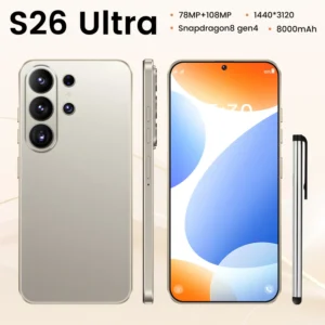 S26 ULTRA 5G Decacore CPU 108MP Rear Camera HD Screen Smartphone French Spanish English