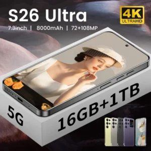 S26 Ultra 16GB+1TB 5G 4K ULTRA HD Smartphone 7.3 inch 108MP Camera CDMA LTE Dual SIM Android Unlocked Mobile Phones