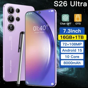 S26 Ultra 4G Smartphone 8000mAh Dual SIM Spanish & African Language OS for Latin America & Africa Branding