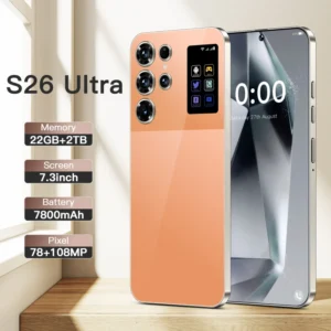 S26 Ultra 5G Deca Core 108MP HD Big Screen LTE/CDMA 7800mAh Gaming Smartphone 22GB+2TB Android 14