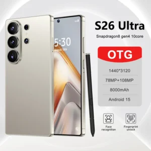 S26 Ultra 5G Smartphone 16GB+1TB 7.3 Inch HD OLED 144Hz Android 15.0 Deca Core Gaming 108MP Face Recognition French Spanish