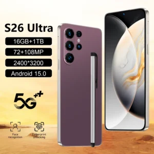 S26 Ultra 5G Smartphone 16GB+1TB 7.3″ LED Display 120Hz 4K 108MP Facial Recognition Dual SIM LTE/CDMA French/Spanish