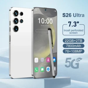 S26 Ultra 5G Smartphone 22GB+2TB Android 14 7.3 Inch HD Face Unlock Deca Core Snapdragon 800 Series 108MP Rear Camera French Spanish
