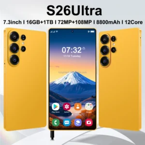 S26 Ultra 5G Smartphone 7.3 Inch 16GB+1TB Android15 108MP Camera Face Recognition Quick Unlock Multi tasking