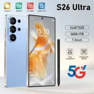 S26 Ultra 5G Smartphone Android 15 16GB+1TB Deca Core 7.3″ HD 108MP Camera Dual SIM French OLED 144Hz 100W Quick Charge