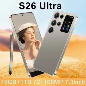S26 Ultra 5G Unlocked Smartphone 90Hz Oled Display 108MP Camera Dual SIM 16GB RAM 1TB Storage 7.3-inch