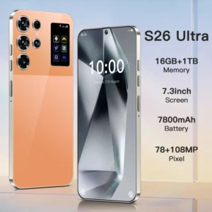 S26 Ultra Original 5G Smartphone 16GB+1TB 72MP+108MP Dual Camera HD 120Hz Display Android 14 Face Unlock 100W French