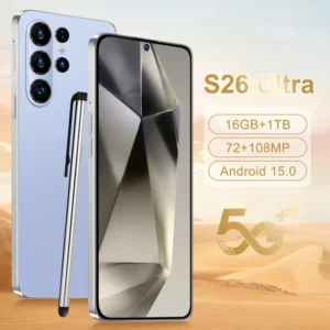 S26 Ultra Original 5G Smartphone with 7.3 Inch LED HD 120Hz Screen 16GB+1TB Memory 108MP Rear Camera