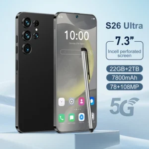 S26 Ultra Smartphone 22GB+2TB 5G Dual SIM 108MP Rear HD 7.3 Inch Android 15 Deca Core French Face Recognition