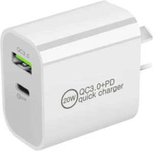 SAA Certified 20W Dual USB C USB A Fast Wall Charger Adaptor QC3.0 Compatible for iPhone and Android with OVP Protection AU Plug