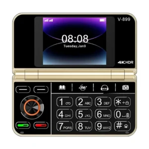 SOYES V-899 Elder Feature Phone 32MB+64MB Dual SIM 2G Mini Cellphone with 2.4 inch + 2.8 inch Display and FM Radio